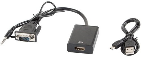 Lanberg HDMI - D-Sub (VGA) + Jack 3.5mm czarny