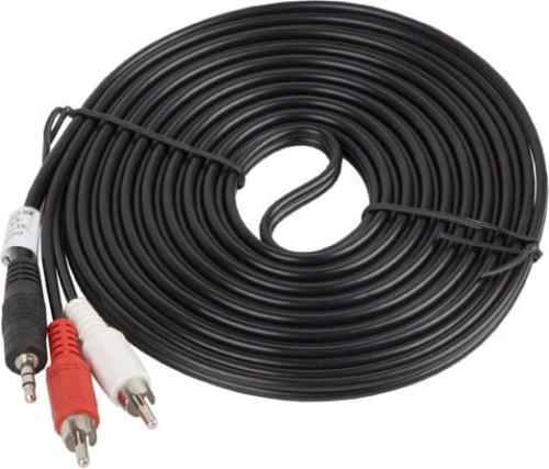 Lanberg Jack 3.5mm - RCA (Cinch) x2 5m czarny
