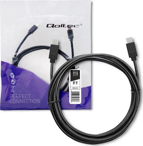 Qoltec USB-C - USB-C 3 m Czarny