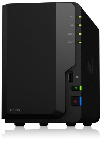 Synology DS218 2x0HDD 2GB 4x1.4G hz 1xGbE 3xUSB H265 VC-1