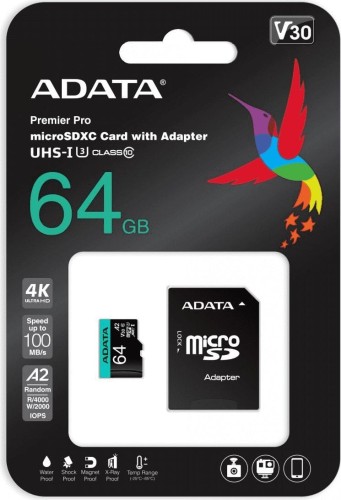 ADATA Premier Pro MicroSDXC 64 GB Class 10 UHS-I/U3 A2 V30
