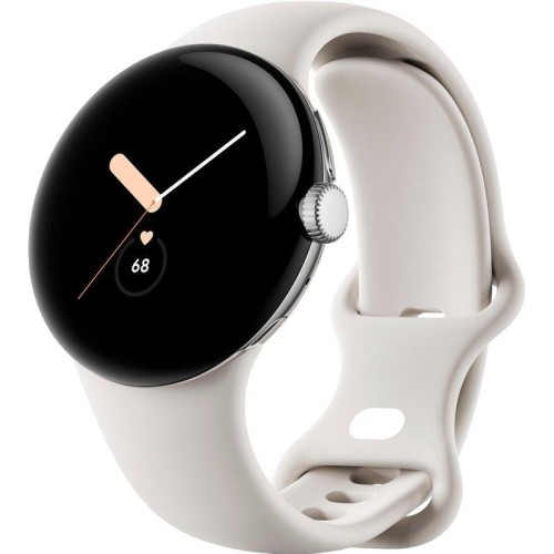 Google Pixel Watch stainless steel 41mm chalk active band Polished Silver