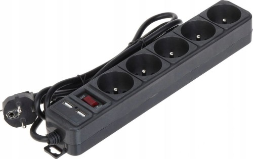 Akyga AK-SP-05U 5 gniazd 1.8 m czarna