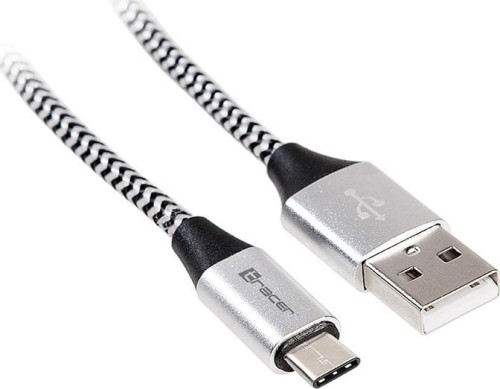 Tracer USB-A - USB-C 1 m Srebrny