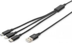Digitus USB-A - 1 m Czarny