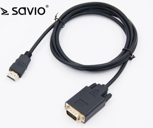Savio SAVKABELCL-103 HDMI - D-Sub (VGA) 1.8m czarny