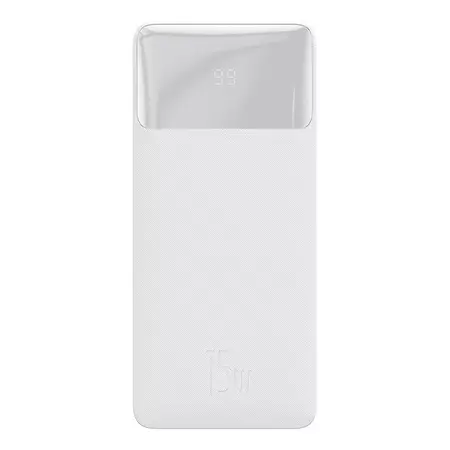 Baseus Powerbank Bipow 10000mAh, 2xUSB, USB-C, 15W (PPDML-I02) Biały
