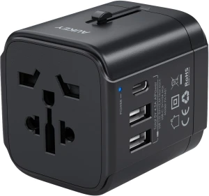 Adapter sieciowy AUKEY PA-TA01 black 2xUSB 1xUSB C
