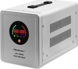 Qoltec Pure Sine Wave UPS | 1000VA | 700W | Szary