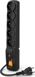 Acar F5 przeciwprzepięciowa 5 gniazd 1.5m czarny wtyczka prosta