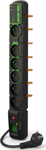 Acar Eco Plus przeciwprzepięciowa 6 gniazd 3 m czarna