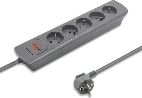 Qoltec 5 gniazd 1.8 m szara