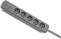 Qoltec 5 gniazd 1.8 m szara