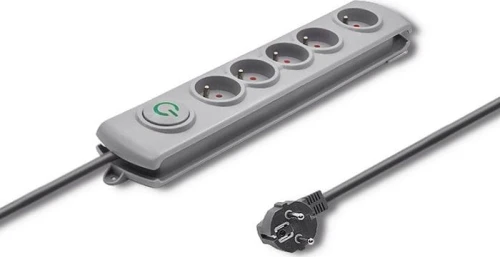 Qoltec Swift przeciwprzepięciowa 5 gniazd 1.8 m szara