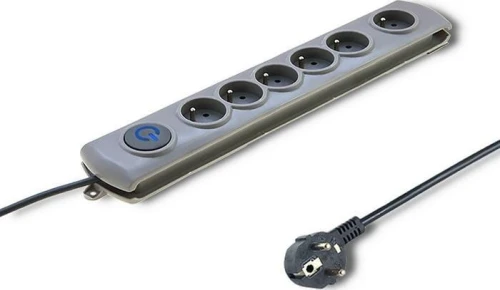 Qoltec 6 gniazd 5 m szara