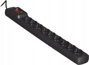 Activejet Combo przeciwprzepięciowa 9 gniazd 3 m czarna