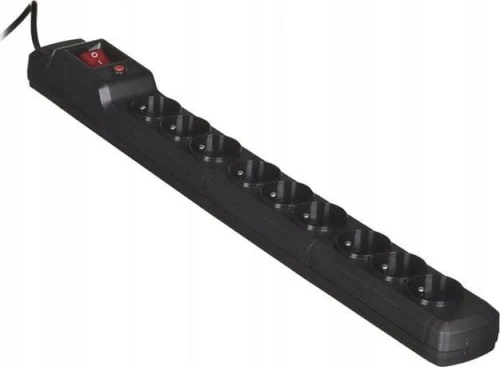 Activejet Combo przeciwprzepięciowa 9 gniazd 3 m czarna