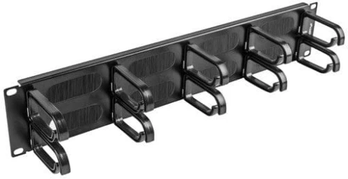 Organizer kabli 19'' 2U Panel szczotkowany Typ B Czarny