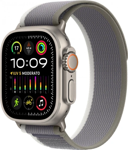 Apple Watch Ultra 2 GPS + Cellular koperta tytanowa 49mm + opaska Trail zielony/szary M/L