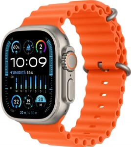 Apple Watch Ultra 2 GPS + Cellular koperta tytanowa 49mm + opaska Ocean pomarańczowa
