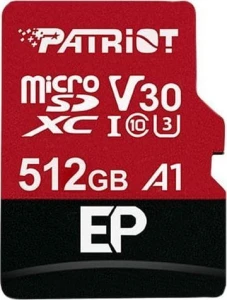 Patriot EP Series MicroSDXC 512 GB Class 10 UHS-I/U3 A1 V30