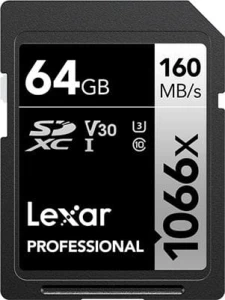 Lexar Professional 1066x SDXC 64 GB Class 10 UHS-I/U3 V30
