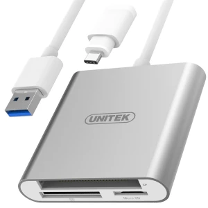 Unitek USB 3.0 USB-C  All-in-One srebrny