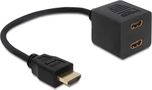 Delock HDMI HDMI x2, Czarny