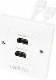 LogiLink Gniazdo natynkowe 2x HDMI Białe
