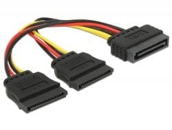 Delock SATA 15-pin - SATA 15-pin x2, 0.15m, Wielokolorowy