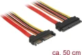 Delock SATA 22-pin - SATA 22-pin, 0.5m, Wielokolorowy