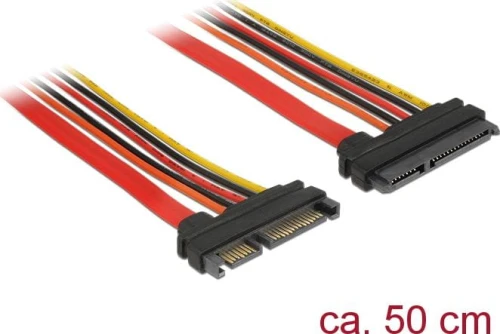 Delock SATA 22-pin - SATA 22-pin, 0.5m, Wielokolorowy