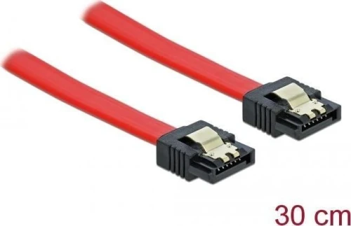 Delock SATA - SATA, 0.3m, Czerwony