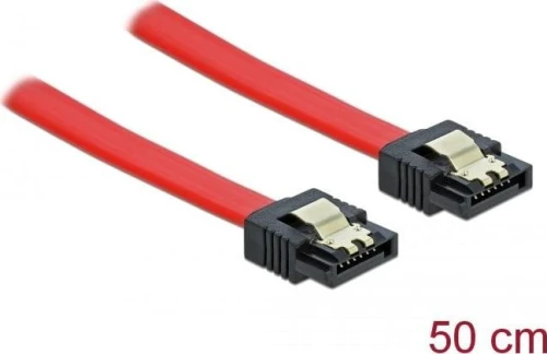 Delock SATA - SATA, 0.5m, Czerwony