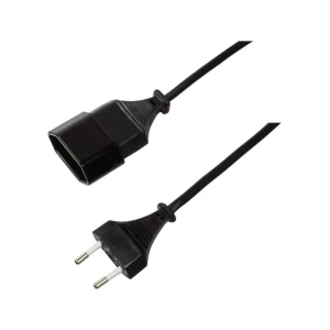 LogiLink Przedłużacz kabla zasilającego LogiLink CP123 Euro CEE 7/16 czarny 2m - CP123