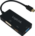 LogiLink DisplayPort Mini - HDMI - D-Sub (VGA) - DVI-I czarny