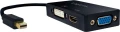 LogiLink DisplayPort Mini - HDMI - D-Sub (VGA) - DVI-I czarny