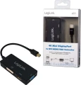LogiLink DisplayPort Mini - HDMI - D-Sub (VGA) - DVI-I czarny