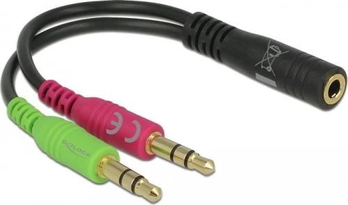 Delock Jack 3.5mm - Jack 3.5mm x2 0.1m czarny