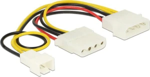 Delock Molex x2 - 3-pin, 0.15m, Wielokolorowy