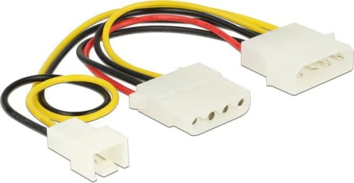 Delock Molex x2 - 3-pin, 0.15m, Wielokolorowy