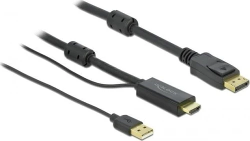 Delock DisplayPort - HDMI 1m czarny