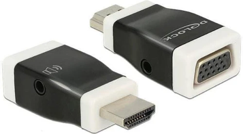 Delock HDMI - D-Sub (VGA) + Jack 3.5mm czarny