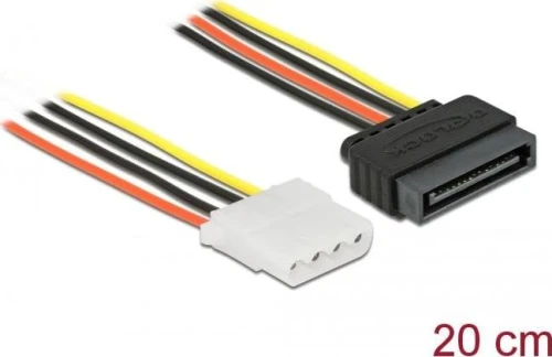 Delock Molex - SATA, 0.2m, Wielokolorowy