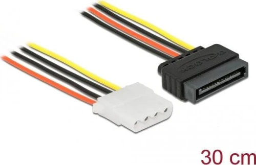 Delock Molex - SATA, 0.3m, Wielokolorowy