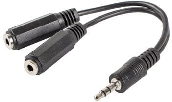 Lanberg Jack 3.5mm - Jack 3.5mm x2 0.1m czarny