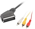 Lanberg Scart - RCA (Cinch) x3 1.8m czarny