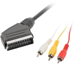 Lanberg Scart - RCA (Cinch) x3 1.8m czarny
