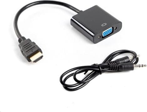 Lanberg HDMI - D-Sub (VGA) + Jack 3.5mm czarny