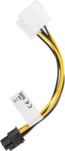 Lanberg Molex x2 - PCIe 6-pin, 0.15m, Żółty